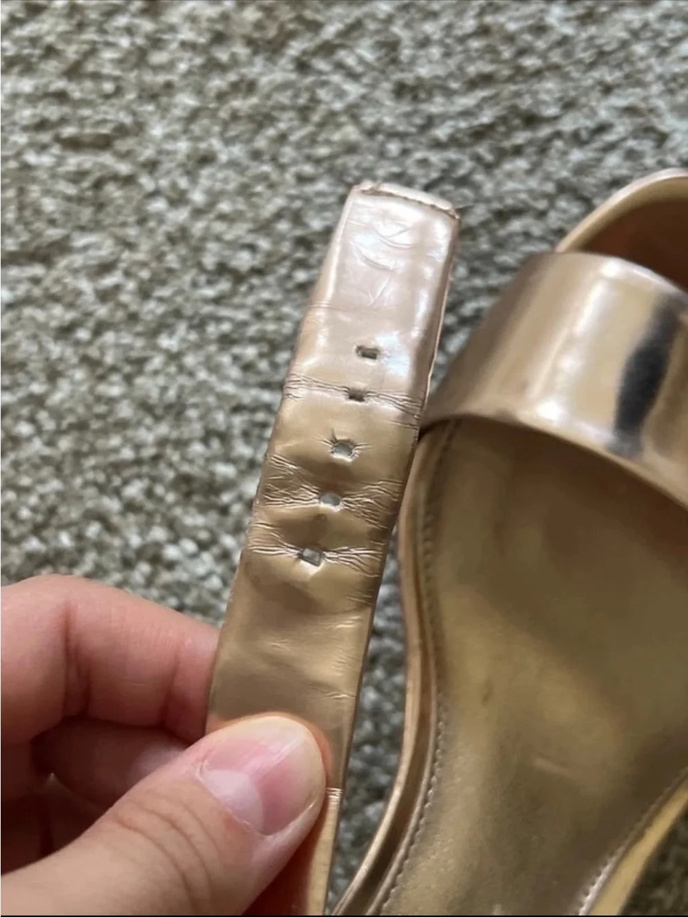 Michael Kors Rose Gold Ankle Strap Block Heel Sandals